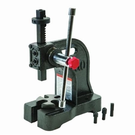 Palmgren Arbor Press, Single Leverage, 05 ton Capacity, 34 x 34 in, 612 in Throat Depth, 778 in Stroke 9661051